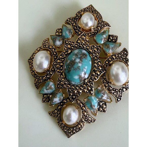 VIntage 60's lot 2 Sara Coventry Brooches Rhinestone Confetti Glass - Picture 7 of 10